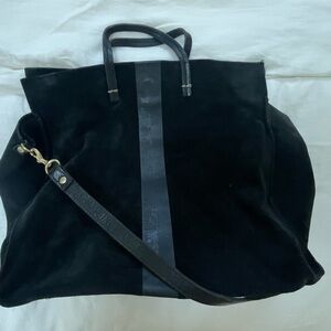 Clare V black suede simple tote
